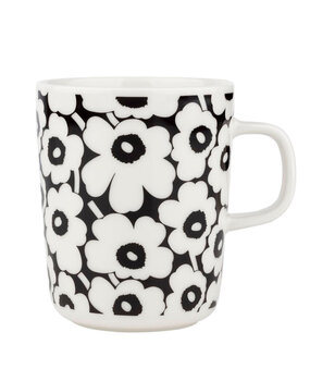 Marimekko Marimekko Pikkuinen Unikko cup 2.5 dl black and Marimekko Marimekko Pikkuinen Unikko cup 2.5 dl black and