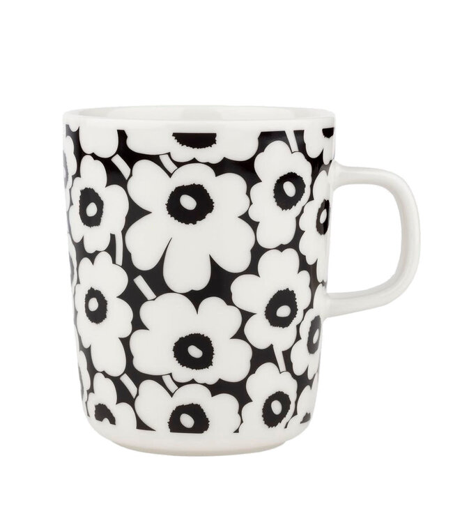 Marimekko Marimekko Pikkuinen Unikko beker 2.5 dl zwart wit