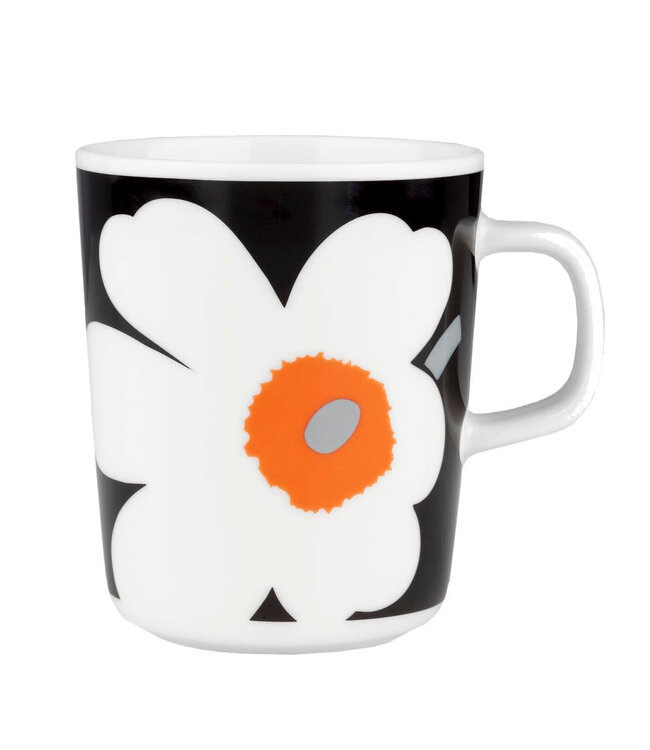 Marimekko Marimekko Unikko beker 2.5 dl zwart oranje