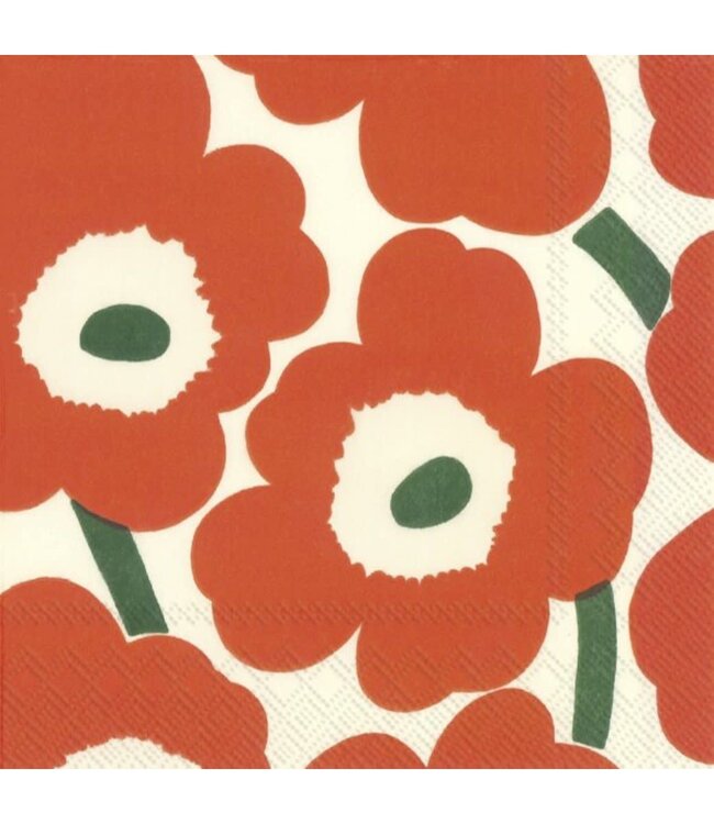 Marimekko Unikko Paper Napkins 33x33cm orange green