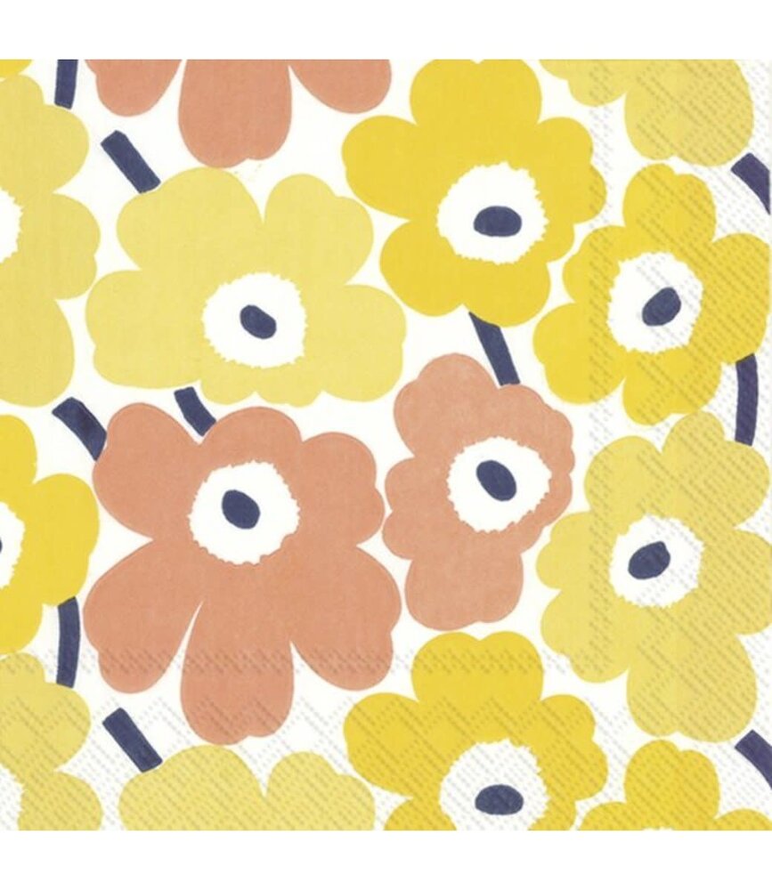 Marimekko Marimekko Mini Unikko Paper Napkins 33x33cm yellow Marimekko Marimekko Mini Unikko Paper Napkins 33x33cm yellow