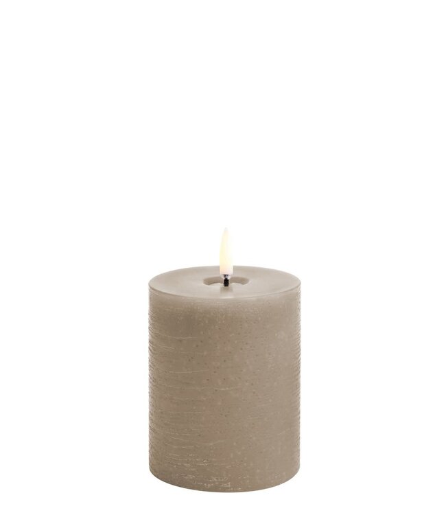 Uyuni Lighting Uyuni Lighting LED Wax pillar candle Ø7.8 x 10cm with melted center Sandstone