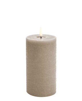 Uyuni Lighting Uyuni Lighting LED Wax pillar candle Ø7.8 x 15cm with melted center Sandstone