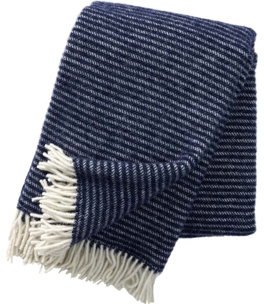 Klippan Klippan Ralph plaid van 100% Eco Wol 130x200 blauw Klippan Klippan Ralph plaid van 100% Eco Wol 130x200 blauw