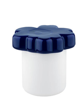 Marimekko Marimekko Unikko opbergpot 60-jarig jubileum verzamelobject 6.5x15.5cm wit-donkerblauw