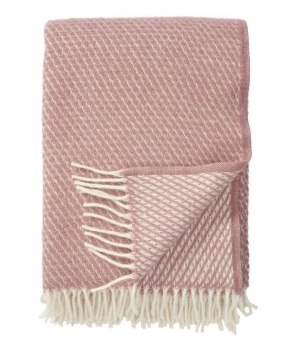 Klippan Velvet wollen plaid 130x200 Roze 100% lamswol