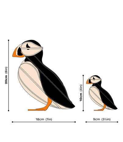 LOVI LOVI papegaaiduiker Puffin zwart oranje (diverse formaten) LOVI LOVI papegaaiduiker Puffin zwart oranje (diverse formaten)