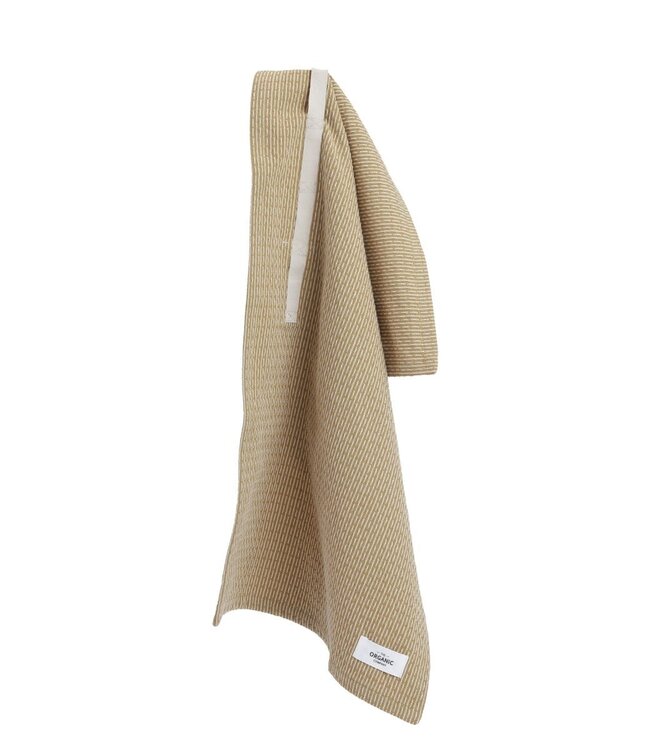 The Organic Company The Organic Company Little Towel handdoek 35x60cm Khaki Stone GOTS gecertificeerd