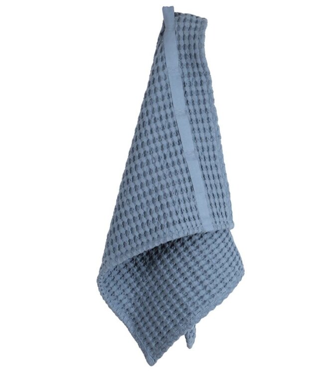 The Organic Company The Organic Company Waffle towel 50x75cm Grey blue GOTS certified