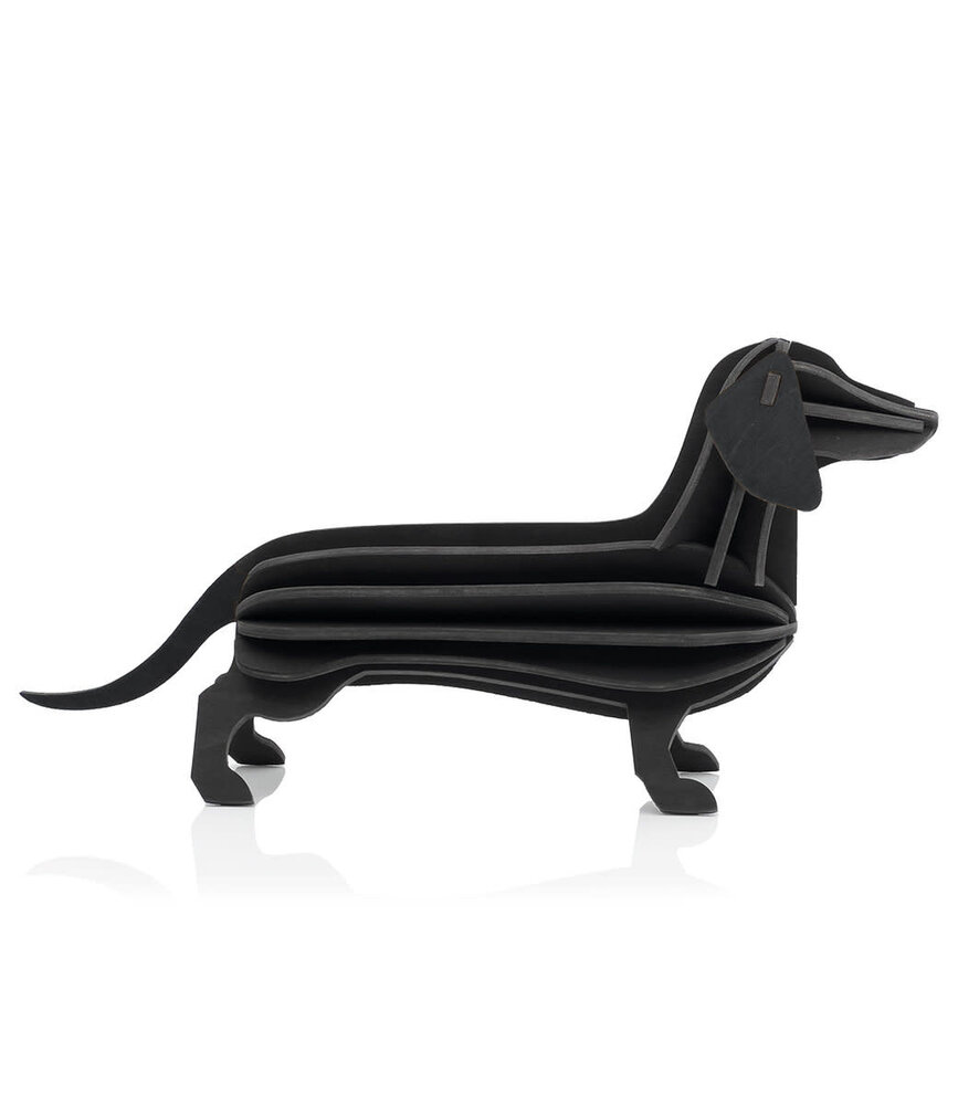 LOVI Lovi Dachshund black 31cm birch wood 3D - animal DIY package LOVI Lovi Dachshund black 31cm birch wood 3D - animal DIY package