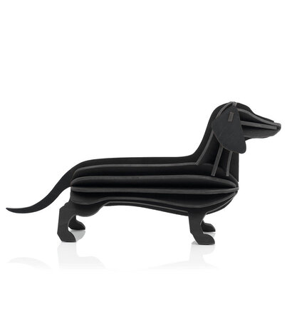LOVI Lovi Dachshund black 31cm birch wood 3D - animal DIY package LOVI Lovi Dachshund black 31cm birch wood 3D - animal DIY package