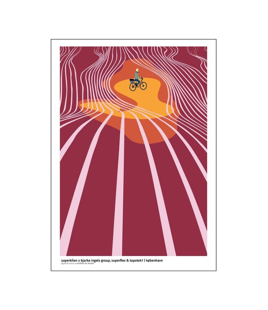 Superkilen Kopenhagen poster A3 Rood Superkilen Kopenhagen poster A3 Rood
