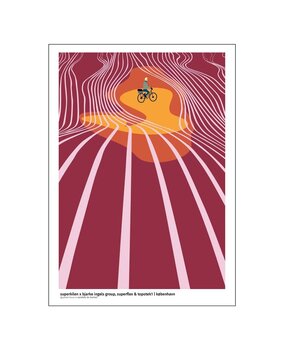 Superkilen Kopenhagen poster A3 Rood