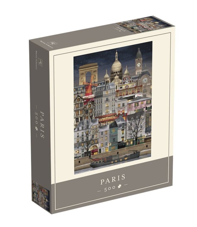 Martin Schwartz Martin Schwartz Parijs Kerst legpuzzel 500 stukjes – 47x33cm