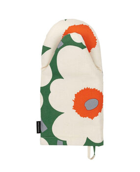 Marimekko Marimekko Pieni Unikko ovenwant groen oranje Marimekko Marimekko Pieni Unikko ovenwant groen oranje