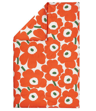 Marimekko Marimekko Unikko dekbedovertrek 150x210cm (excl. kussenslopen)  groen oranje