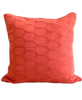 Funky Doris Funky Doris Herdis cushion cover knitted 100% cotton 48x48cm melon excl. inner cushion Funky Doris Funky Doris Herdis cushion cover knitted 100% cotton 48x48cm melon excl. inner cushion