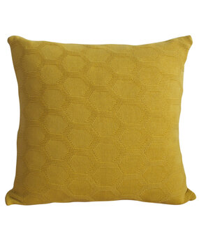 Funky Doris Funky Doris Herdis cushion cover knitted 100% cotton 48x48cm yellow excl. Inner cushion Funky Doris Funky Doris Herdis cushion cover knitted 100% cotton 48x48cm yellow excl. Inner cushion