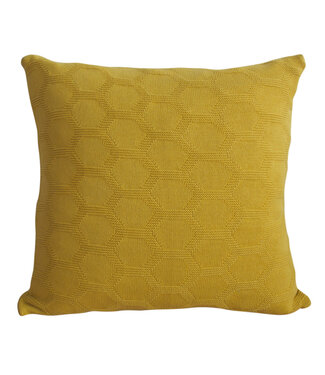 Funky Doris Funky Doris Herdis cushion cover knitted 100% cotton 48x48cm yellow excl. Inner cushion