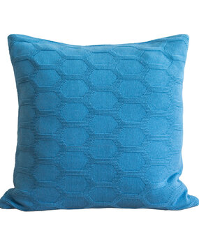 Funky Doris Funky Doris Herdis cushion cover knitted 100% cotton 48x48cm blue excl. inner cushion Funky Doris Funky Doris Herdis cushion cover knitted 100% cotton 48x48cm blue excl. inner cushion