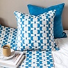 Funky Doris Funky Doris Edith plaid gebreid 100% katoen 130x170cm blauw Funky Doris Funky Doris Edith plaid gebreid 100% katoen 130x170cm blauw