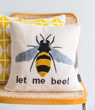 Funky Doris Funky Doris Bee cushion cover knitted 100% cotton 38x38cm incl. inner cushion