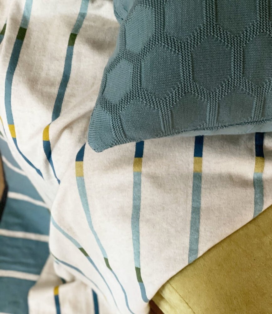 Funky Doris Funky Doris Alvin plaid knitted 100% cotton 130x170cm Blue Funky Doris Funky Doris Alvin plaid knitted 100% cotton 130x170cm Blue