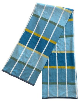 Funky Doris Funky Doris Alvin plaid knitted 100% cotton 130x170cm Blue Funky Doris Funky Doris Alvin plaid knitted 100% cotton 130x170cm Blue