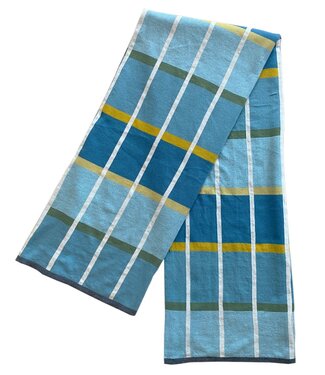 Funky Doris Funky Doris Alvin plaid gebreid 100% katoen 130x170cm Blauw