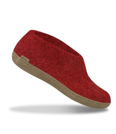 Glerups Glerups Shoe Pantoffel met leren zool (diverse maten) Rood