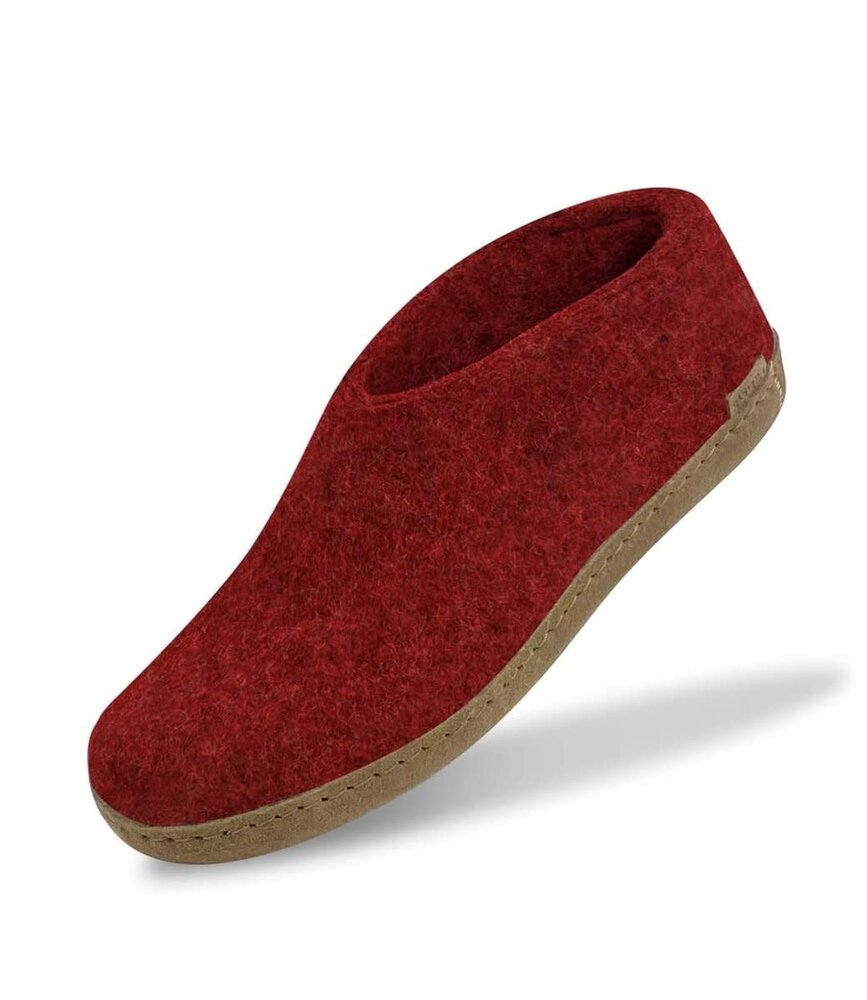 Glerups Glerups Shoe Pantoffel met leren zool (diverse maten) Rood