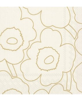 Marimekko Marimekko Piirto Unikko Paper Napkins 33x33cm gold