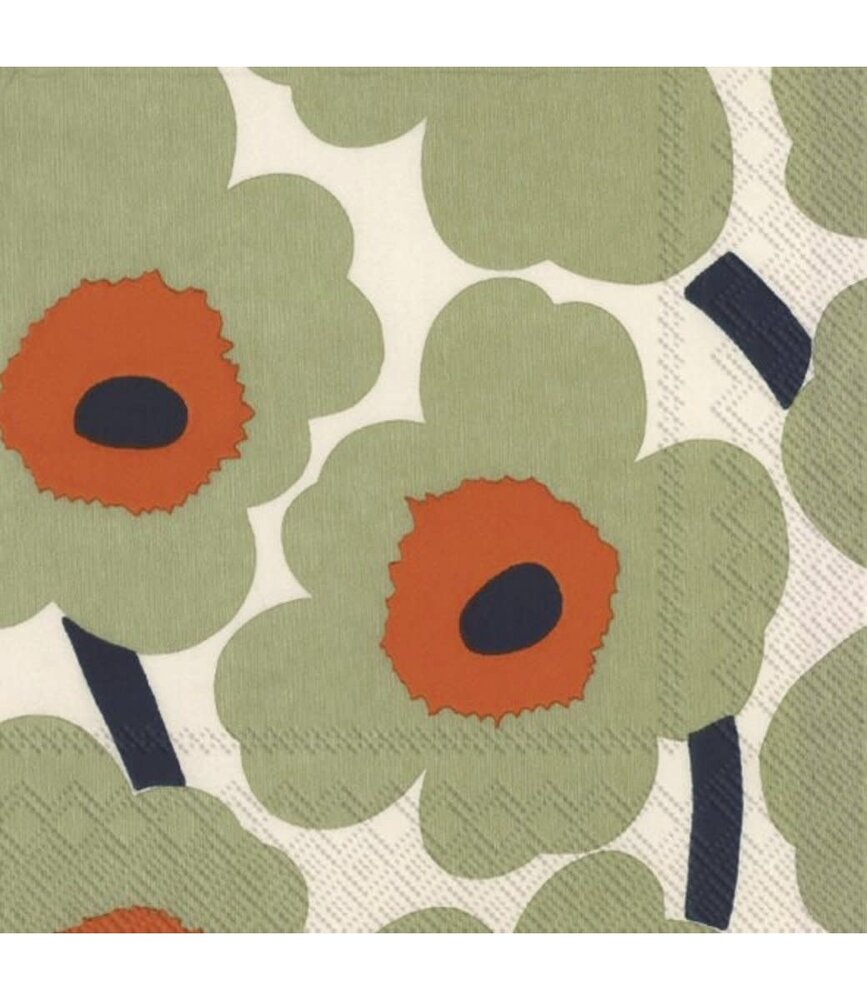 Marimekko Marimekko Unikko Paper Napkins 33x33cm light green Marimekko Marimekko Unikko Paper Napkins 33x33cm light green