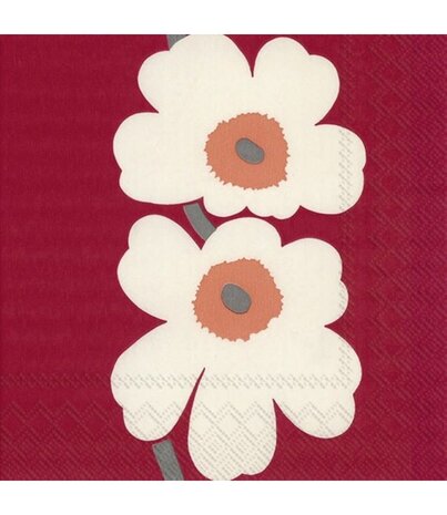 Marimekko Marimekko Unikko 60th Anniversary edition Paper Napkins 33x33cm Red Marimekko Marimekko Unikko 60th Anniversary edition Paper Napkins 33x33cm Red