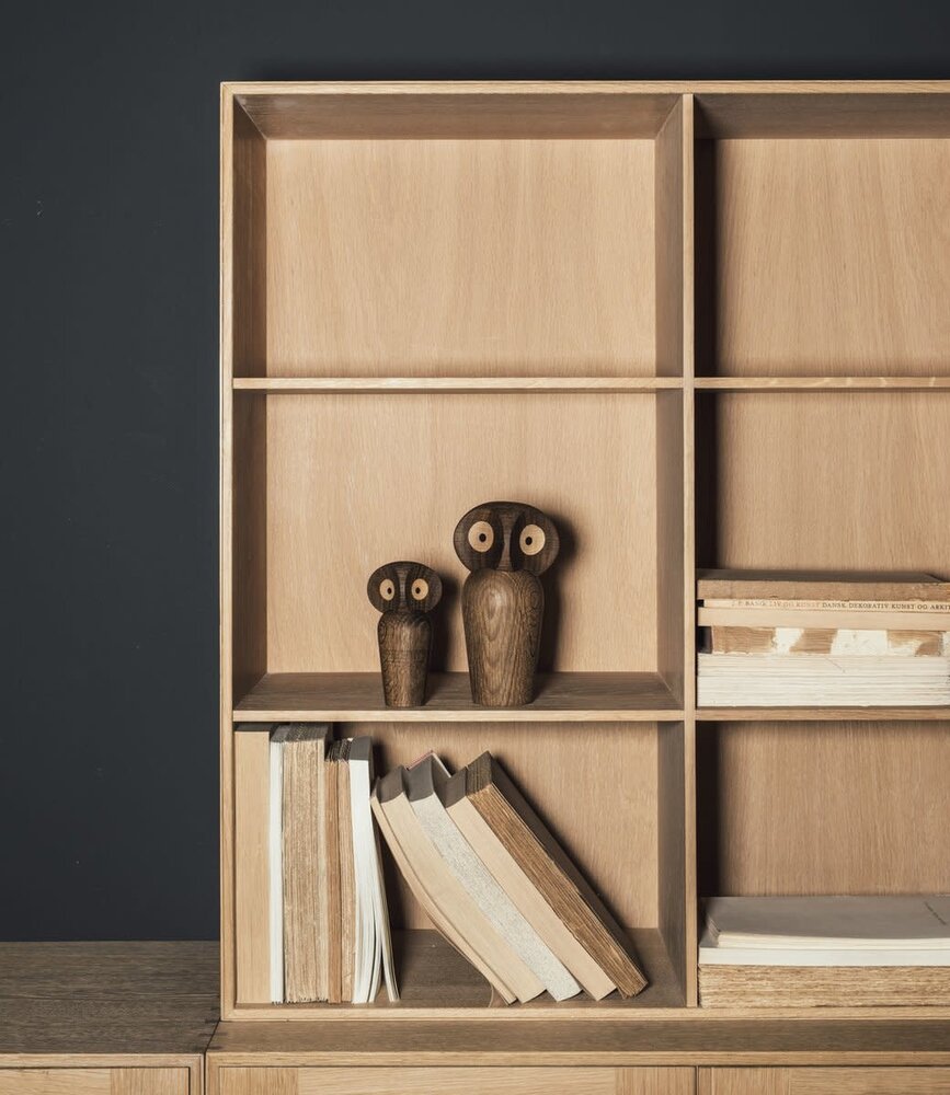 ARCHITECTMADE Architectmade Uil Large gerookt eiken H17cm ARCHITECTMADE Architectmade Uil Large gerookt eiken H17cm