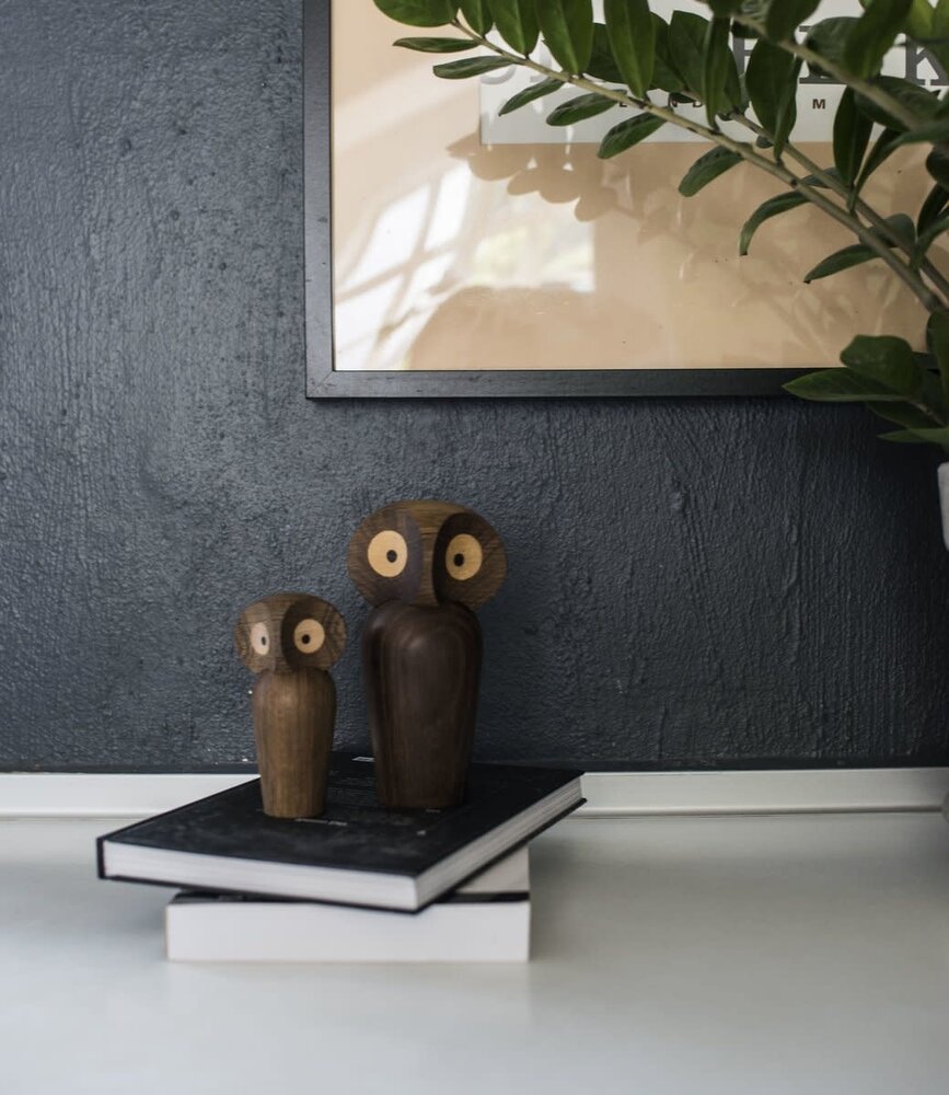 ARCHITECTMADE Architectmade Uil Small gerookt eiken H12cm ARCHITECTMADE Architectmade Uil Small gerookt eiken H12cm