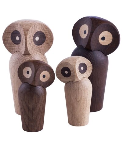 ARCHITECTMADE Architectmade Uil Small gerookt eiken H12cm ARCHITECTMADE Architectmade Uil Small gerookt eiken H12cm