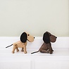 ARCHITECTMADE Architectmade Bobby H13cm Walnoot hout met leer ARCHITECTMADE Architectmade Bobby H13cm Walnoot hout met leer