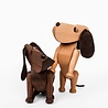 ARCHITECTMADE Architectmade Bobby H13cm Walnoot hout met leer ARCHITECTMADE Architectmade Bobby H13cm Walnoot hout met leer