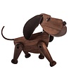 ARCHITECTMADE Architectmade Bobby H13cm Walnoot hout met leer ARCHITECTMADE Architectmade Bobby H13cm Walnoot hout met leer