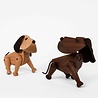 ARCHITECTMADE Architectmade Bobby H13cm Walnoot hout met leer ARCHITECTMADE Architectmade Bobby H13cm Walnoot hout met leer