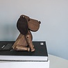 ARCHITECTMADE Architectmade Bobby H13cm Walnoot hout met leer ARCHITECTMADE Architectmade Bobby H13cm Walnoot hout met leer