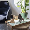 ARCHITECTMADE Architectmade Bobby H13cm Walnoot hout met leer ARCHITECTMADE Architectmade Bobby H13cm Walnoot hout met leer