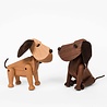 ARCHITECTMADE Architectmade Bobby H13cm Walnoot hout met leer ARCHITECTMADE Architectmade Bobby H13cm Walnoot hout met leer