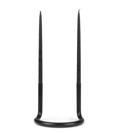 ARCHITECTMADE Architectmade Gemini kandelaar mat zwart gecoat RVS ARCHITECTMADE Architectmade Gemini kandelaar mat zwart gecoat RVS