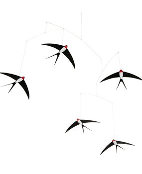 Flensted Mobiles Flensted Mobiles Flying Swallows 5 Zwaluwen mobiel 53x70cm