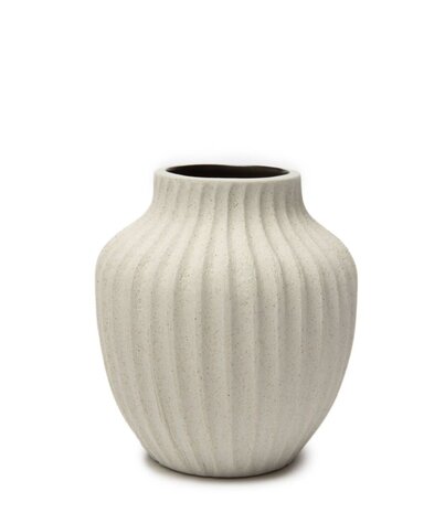 LINDFORM LINDFORM vase Kyoto Sand White Light Deep Line H 12cm LINDFORM LINDFORM vase Kyoto Sand White Light Deep Line H 12cm