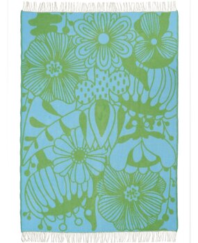 Klippan Klippan Blomranka plaid 130x200cm 100% lambswool green/blue Klippan Klippan Blomranka plaid 130x200cm 100% lambswool green/blue