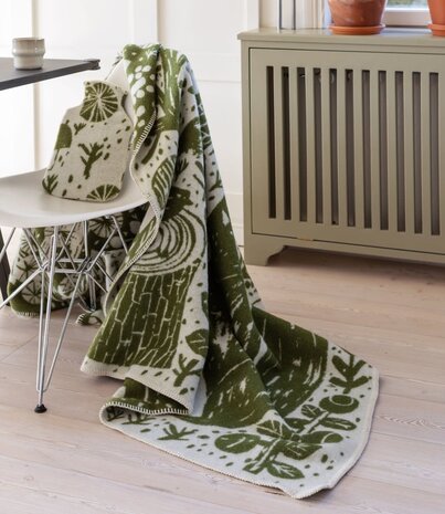 Lapuan Kankurit Lapuan Kankurit Metsikkö 130x180 Wool plaid Olive green Lapuan Kankurit Lapuan Kankurit Metsikkö 130x180 Wool plaid Olive green