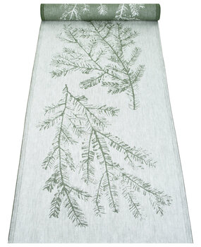 Lapuan Kankurit Lapuan Kankurit - Teemu Järvi Table Runner 46x150 needle branch green linen/cotton mix Lapuan Kankurit Lapuan Kankurit - Teemu Järvi Table Runner 46x150 needle branch green linen/cotton mix